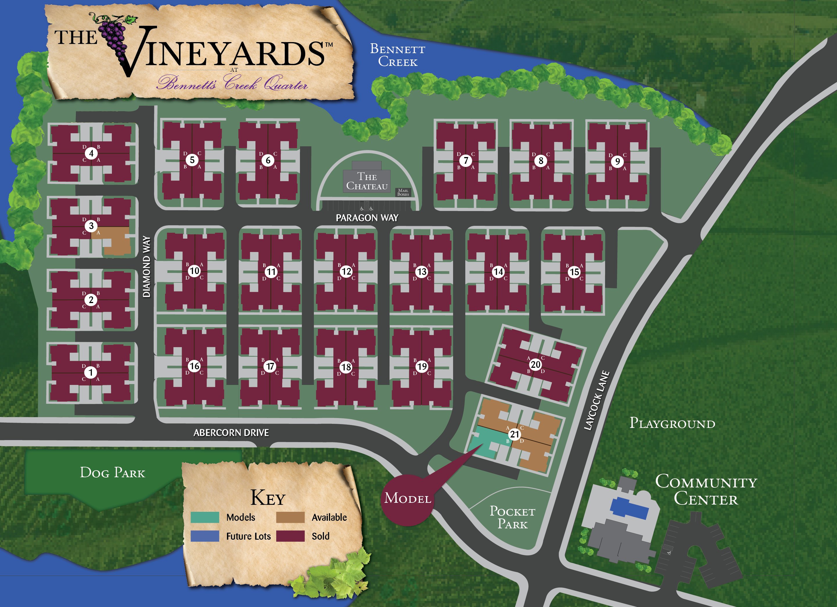 The Vineyards at Bennett's Creek Quarters Site Map